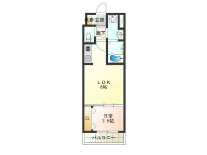 MA BLDG.KISHINOSATO(1LDK/4階)の間取り写真