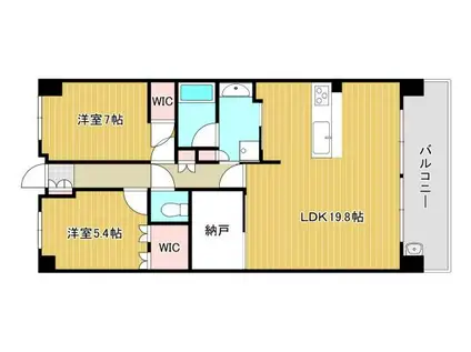 京都桂川つむぎの街グランスクエア 1213号(2SLDK/12階)の間取り写真