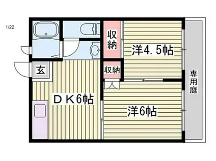 LOTUS ROOM(2DK/1階)の間取り写真