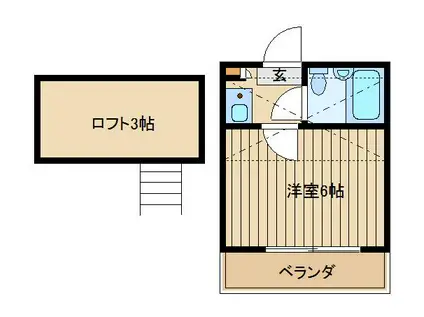 カオパレスナンバーエイト(1K/2階)の間取り写真