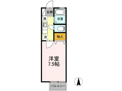 コーポ富士(1K/1階)の間取り写真