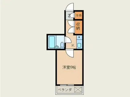 カナザワコーポ(1K/1階)の間取り写真