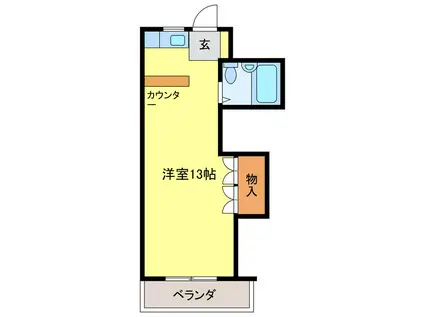 菊水ハイツ(ワンルーム/3階)の間取り写真