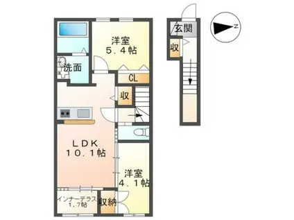 プリーモII(2LDK/2階)の間取り写真