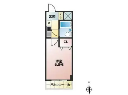 第一マスコビル(1K/1階)の間取り写真