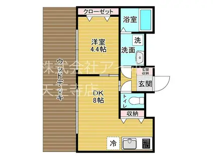 オーベルジュ・DE・田辺(1LDK/1階)の間取り写真