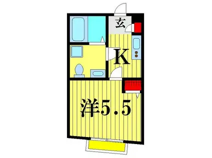 オルソ小根本フォーシーズンズII(1K/3階)の間取り写真