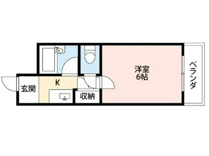 ミューズ上山手(1K/1階)の間取り写真