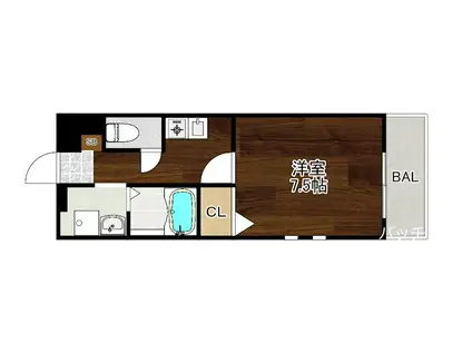 MERCI(1K/2階)の間取り写真