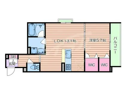シャーメゾン トキワ(1LDK/2階)の間取り写真