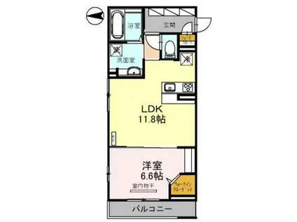 ルミナス古鍛冶町(1LDK/2階)の間取り写真