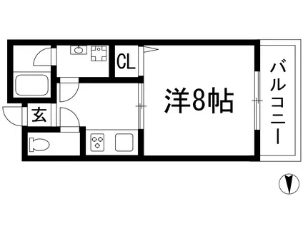 VILL・RECENT(1K/2階)の間取り写真