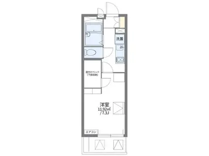 レオパレス栄(1K/3階)の間取り写真