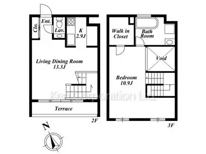 S-CORRIDOR(1LDK/2階)の間取り写真