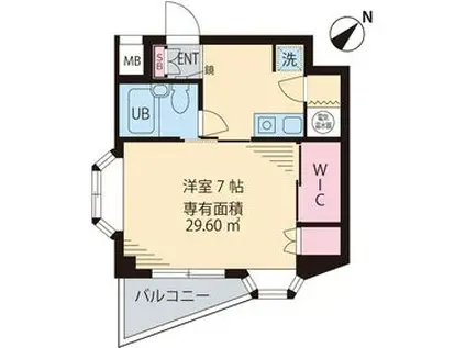 プランドール梅島(1K/3階)の間取り写真