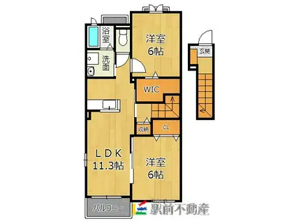 シャンゼリーゼ(2LDK/2階)の間取り写真