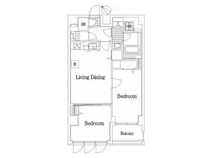 ザ・レジデンス・オブ・トーキョーKK06(2LDK/3階)の間取り写真