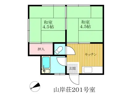 山岸荘(2K/2階)の間取り写真