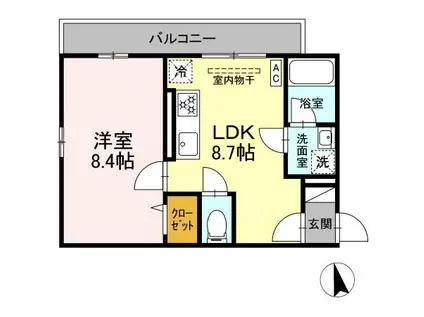 マエストロ(1LDK/2階)の間取り写真