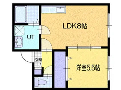 カーサ日の出(1LDK/1階)の間取り写真