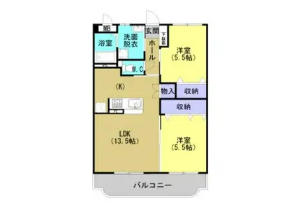 スペランツア1(2LDK/2階)の間取り写真