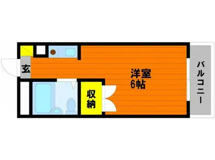 CASA大元(1K/2階)の間取り写真
