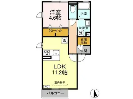 コーポ フェニックス(1LDK/2階)の間取り写真