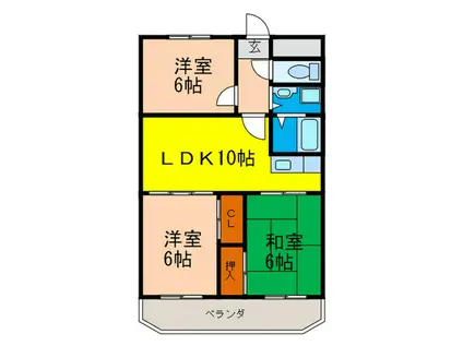 アビタシオン西緑ヶ丘(3LDK/4階)の間取り写真