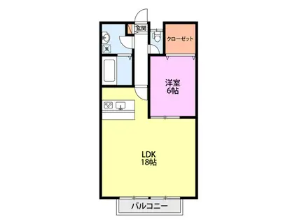 ペットハート(2LDK/1階)の間取り写真