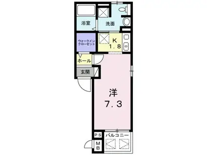 広島電鉄宮島線 楽々園駅 徒歩10分 3階建 築12年(1K/2階)の間取り写真