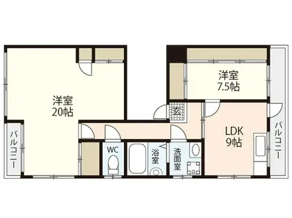 ライフワン舟入(2DK/2階)の間取り写真