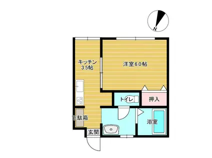 APブランメルI(1K/1階)の間取り写真