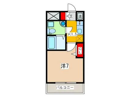 SERENITE上町台(1K/7階)の間取り写真