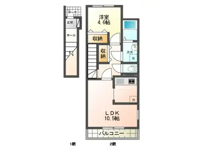 エテルナ(1LDK/2階)の間取り写真