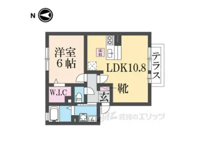 グリーンヒルズD棟(1LDK/1階)の間取り写真