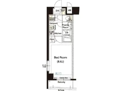 ベルグレードHM(1K/4階)の間取り写真