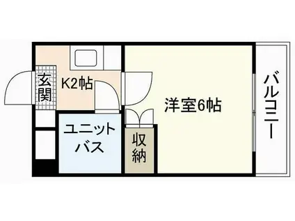 第6若宮ビル(1K/4階)の間取り写真