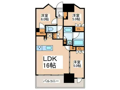 幕張ベイパーク ライズゲートタワー(3LDK/23階)の間取り写真