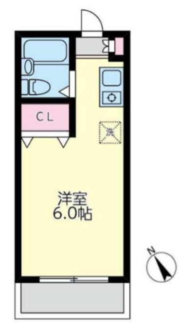 サザン東海岸A棟(ワンルーム/2階)の間取り写真