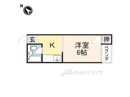 アーバンハイツ桜町(1K/1階)の間取り写真