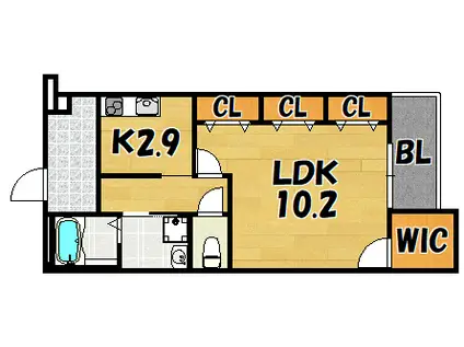 FUJI ESPACE HEUREUX(1K/1階)の間取り写真