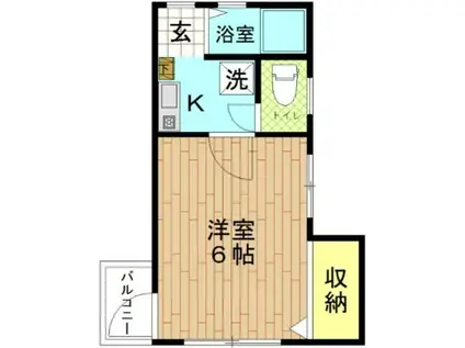 OKハイム(1K/1階)の間取り写真