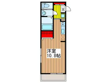 メッツァコート(ワンルーム/1階)の間取り写真