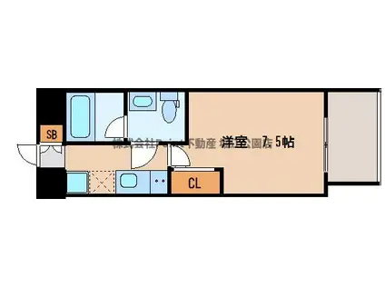 N77NANBA(1K/2階)の間取り写真