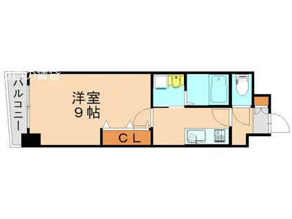 ロイヤルノースナイン(1K/14階)の間取り写真