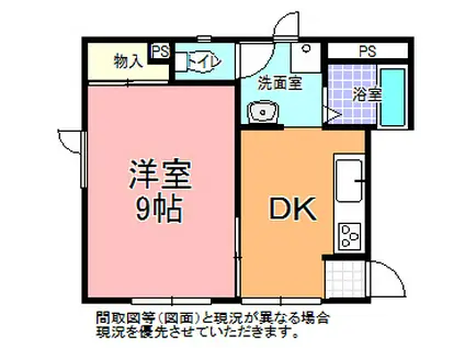 ウェルカム・ハイツA棟(1DK/1階)の間取り写真