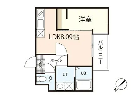 セブンプロート串戸(1LDK/1階)の間取り写真