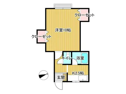 フリーウィルハウス(1K/1階)の間取り写真