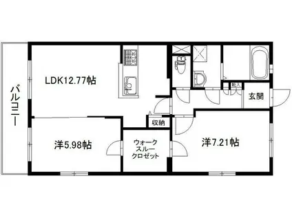 THREE NINE(2LDK/3階)の間取り写真