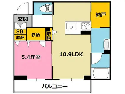 シャーメゾン アンルーチェ(1LDK/1階)の間取り写真
